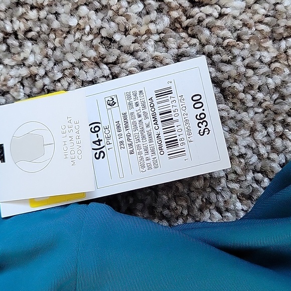 NWT Shade and shore lace up plunge high legone piece swimsuit - Picture 4 of 5